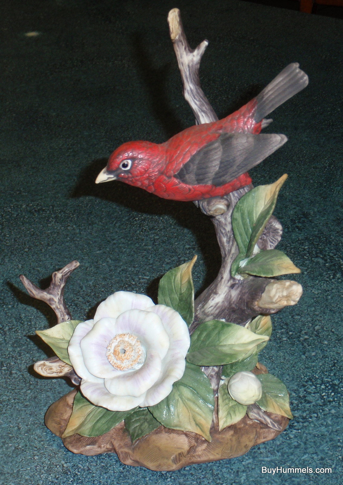 10" LIMITED EDITION Andrea by Sadek Scarlet Tanager Bird Figurine Japan #1992 - GIFT!