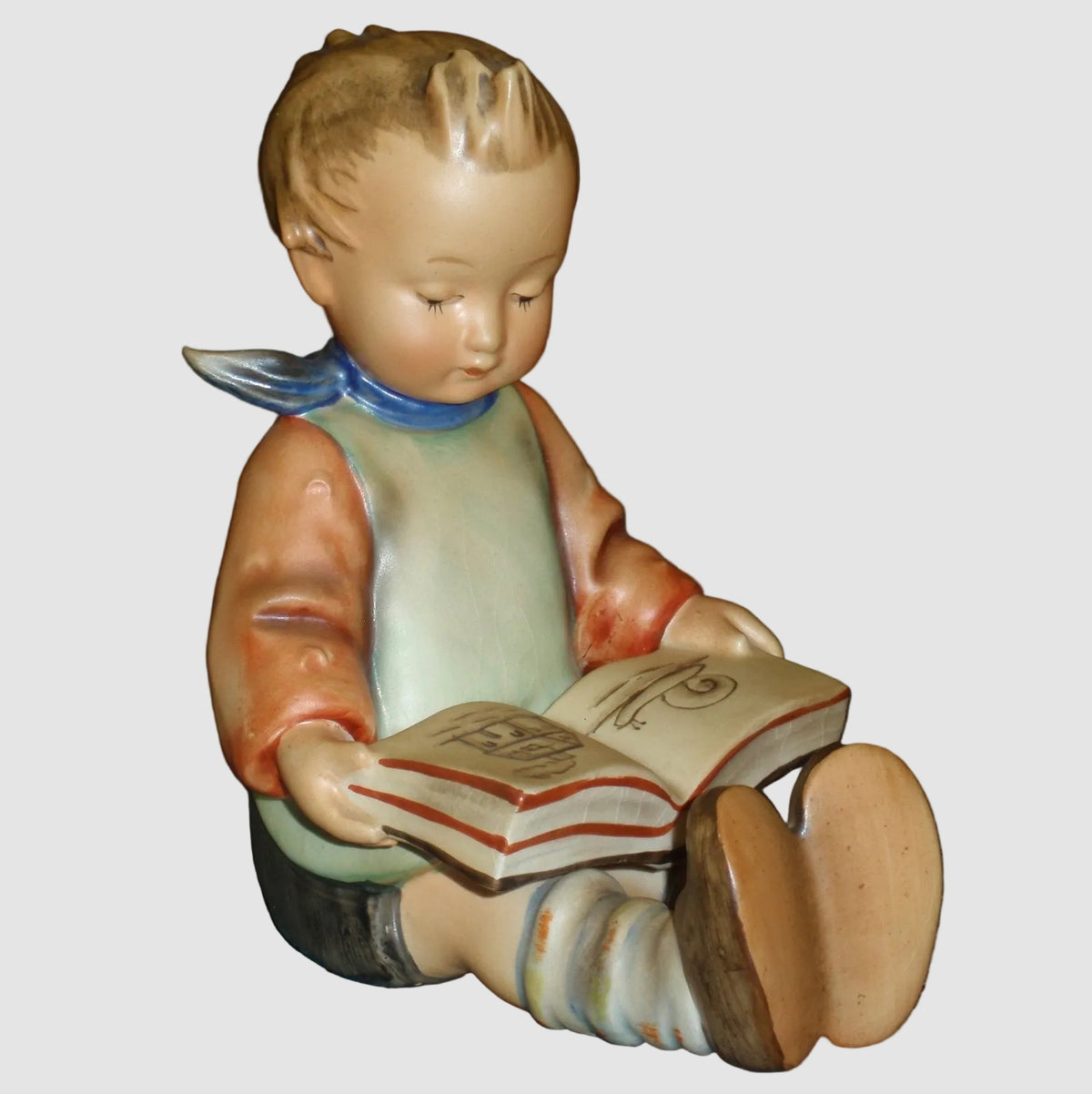 "Bookworm Boy" Goebel Hummel Bookend Figurine #14/A (TMK-2 Full Bee)
