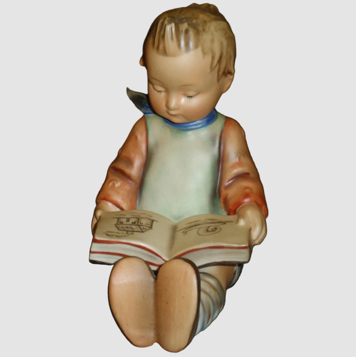 "Bookworm Boy" Goebel Hummel Bookend Figurine #14/A (TMK-2 Full Bee)