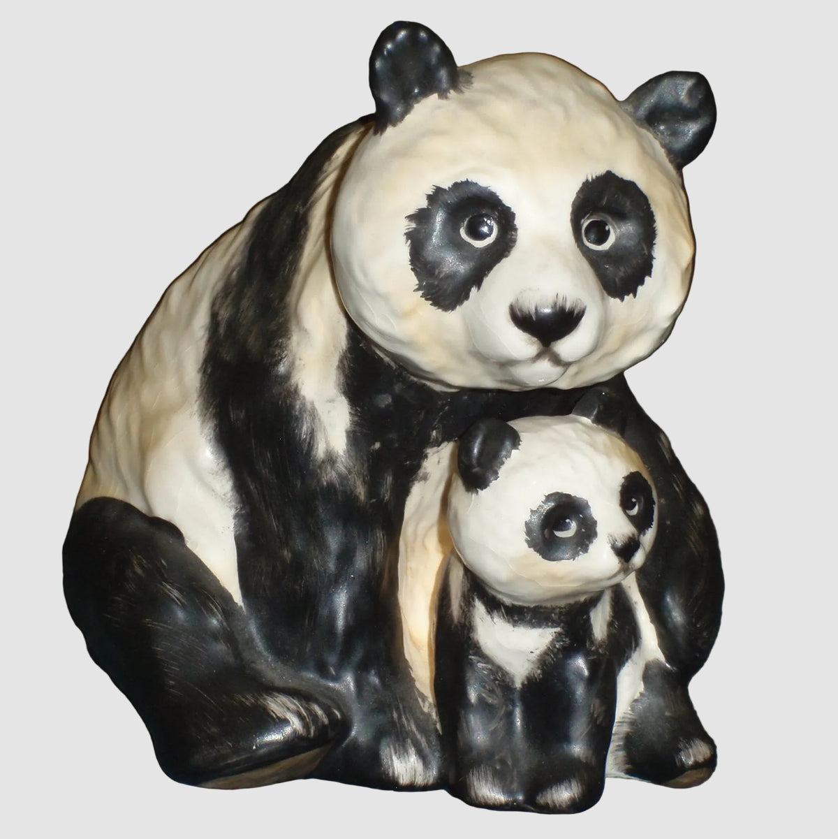 Goebel Giant Panda With Cub Figurine 36008 10 Mother Baby Bear Animal Wildlife Vintage Germany Porcelain Black White
