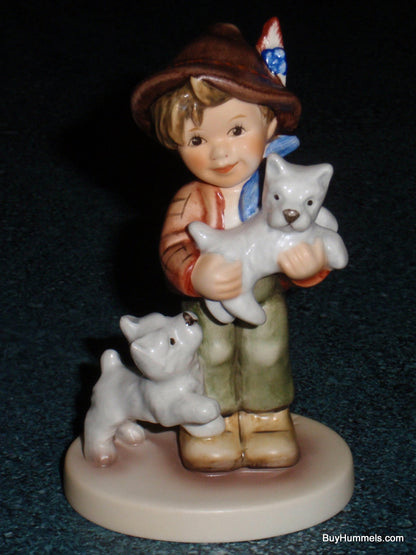 Goebel Hummel Figurine "Frisky Friends" #2008 Boy with Puppies