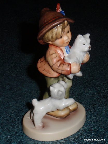 Goebel Hummel Figurine "Frisky Friends" #2008 Boy with Puppies