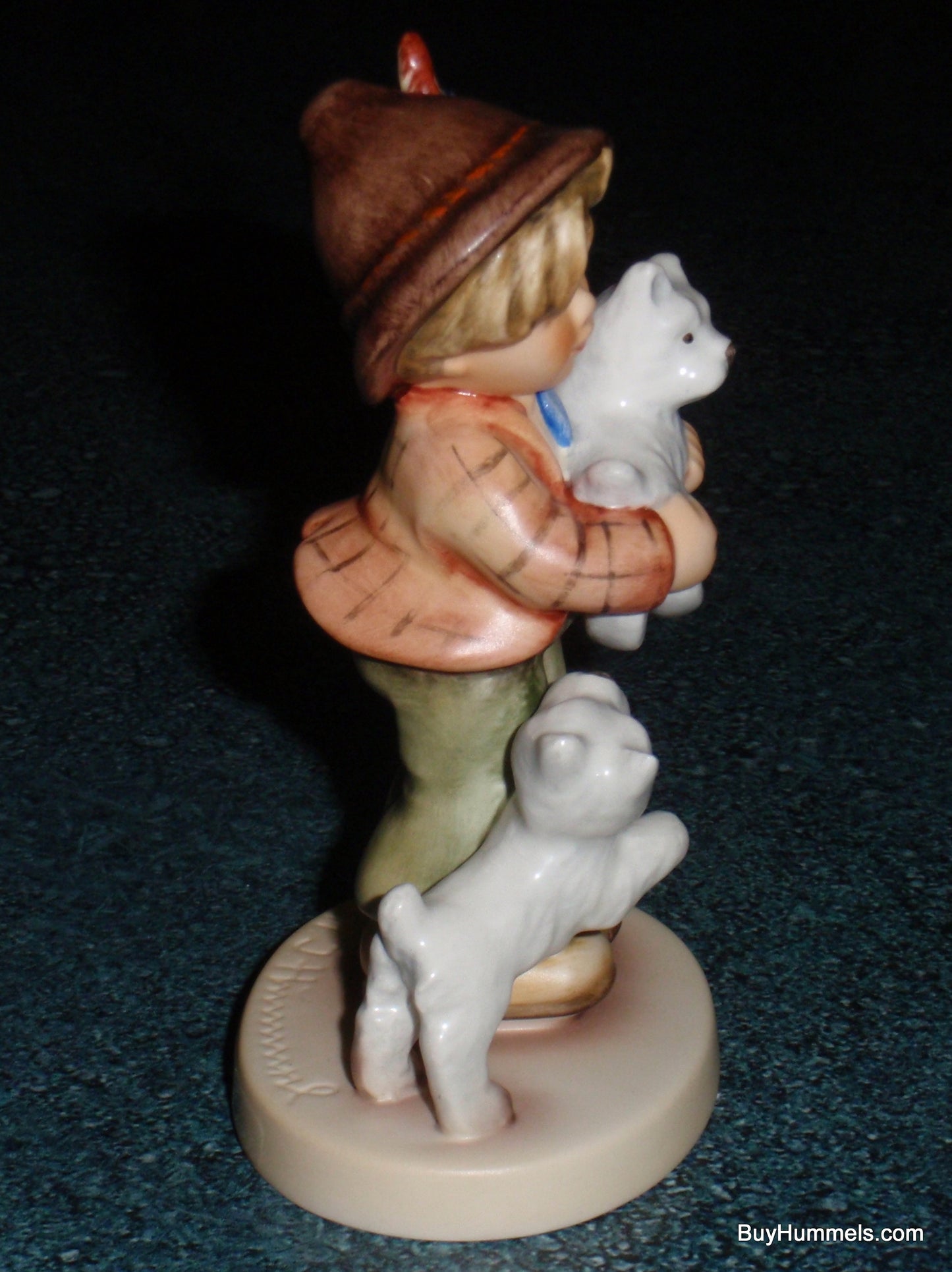 Goebel Hummel Figurine "Frisky Friends" #2008 Boy with Puppies