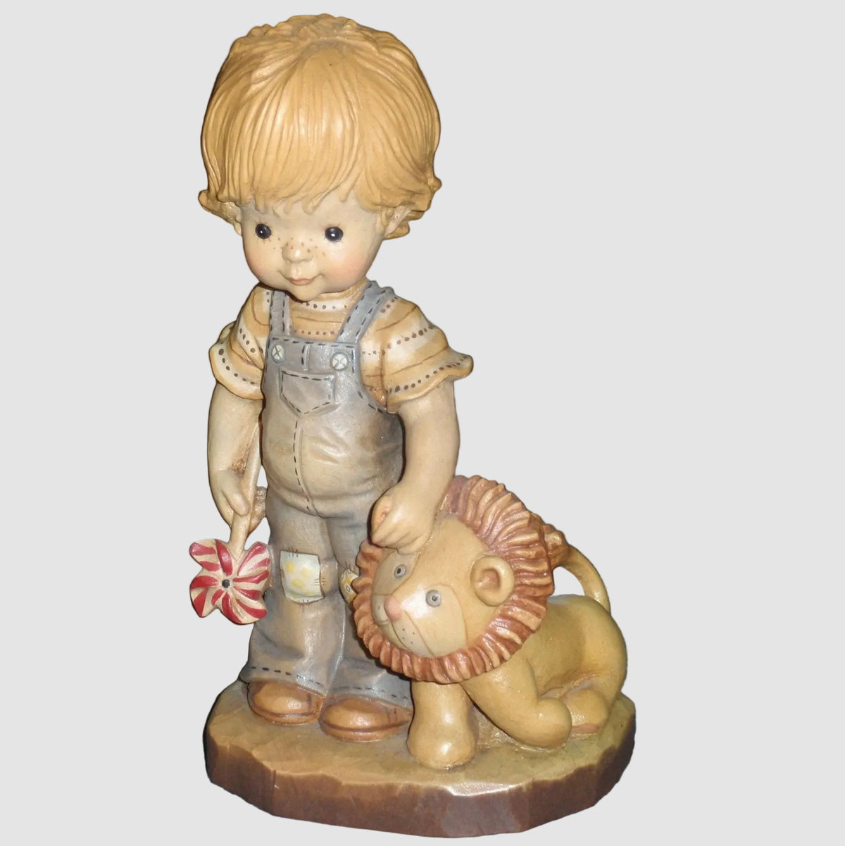 "Tag Along" Anri Sarah Kay Limited Edition Wood Carving #653031 (6.5")