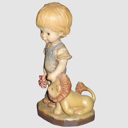 "Tag Along" Anri Sarah Kay Limited Edition Wood Carving #653031 (6.5")