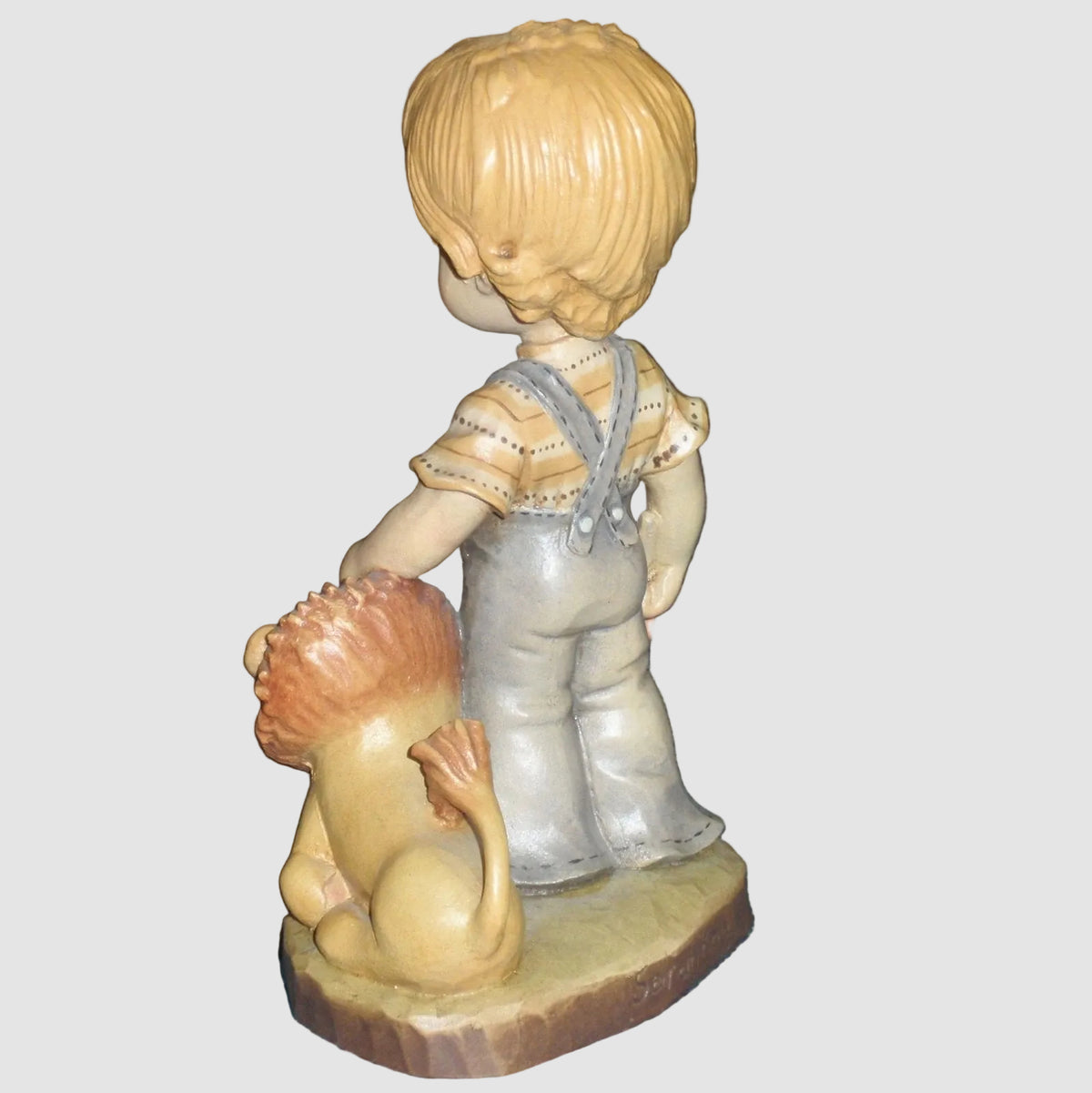 "Tag Along" Anri Sarah Kay Limited Edition Wood Carving #653031 (6.5")