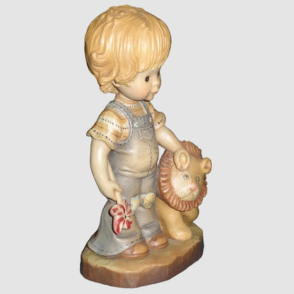 "Tag Along" Anri Sarah Kay Limited Edition Wood Carving #653031 (6.5")