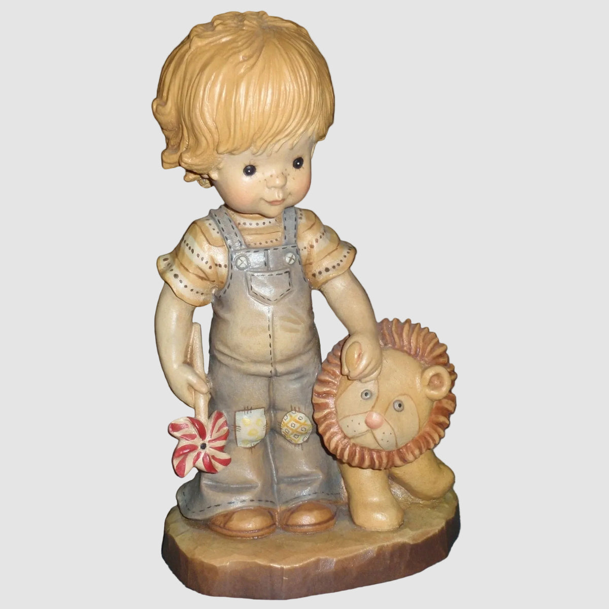 "Tag Along" Anri Sarah Kay Limited Edition Wood Carving #653031 (6.5")