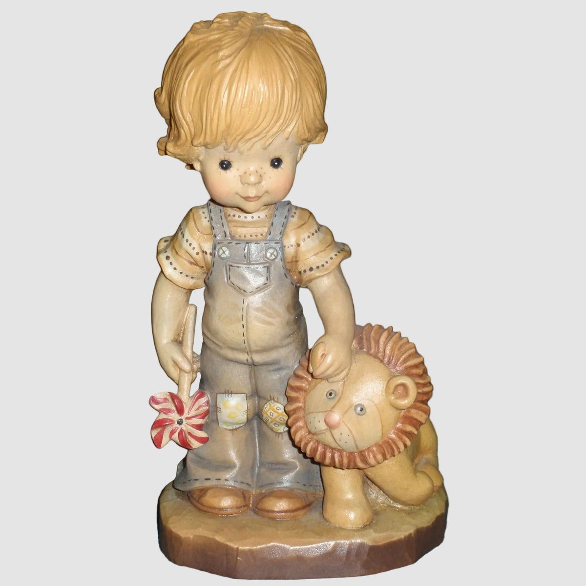 "Tag Along" Anri Sarah Kay Limited Edition Wood Carving #653031 (6.5")