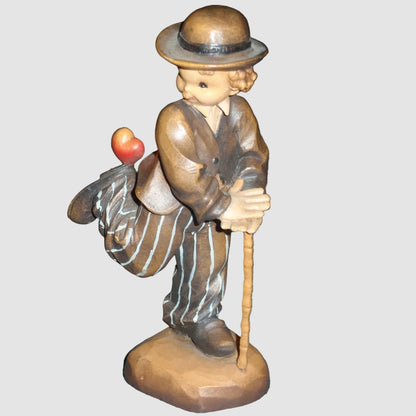 "Stepping Out" Anri Juan Ferrandiz Charlie Chaplin Wood Carved Figurine (6")