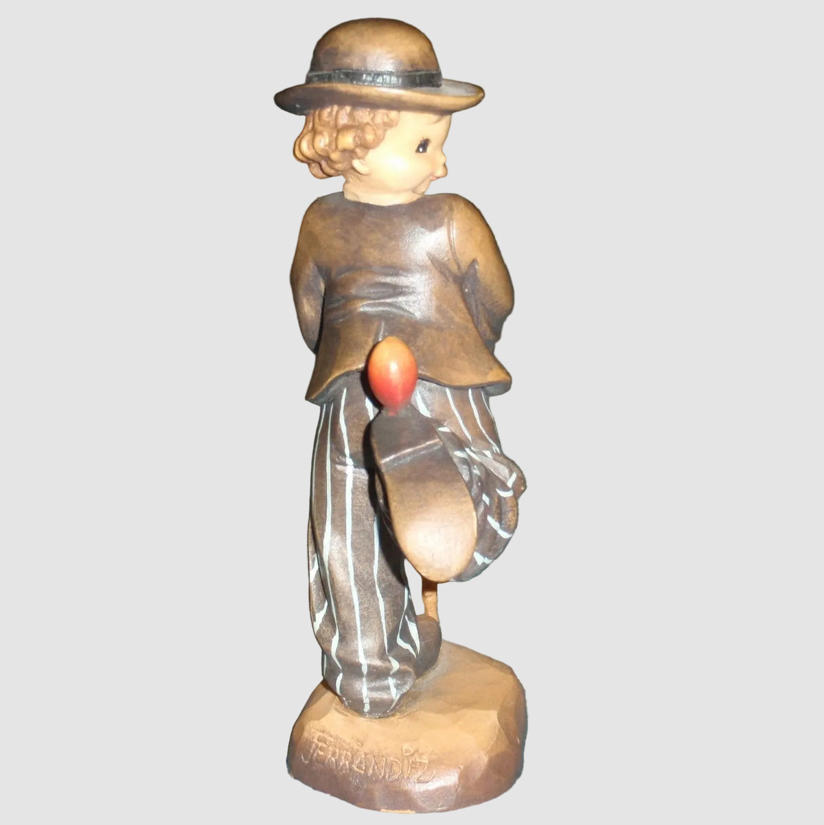 "Stepping Out" Anri Juan Ferrandiz Charlie Chaplin Wood Carved Figurine (6")