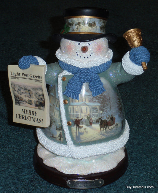 "Home for the Holidays" Thomas Kinkade Snowman Bradford Exchange Christmas Gift!