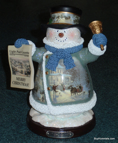 "Home for the Holidays" Thomas Kinkade Snowman Bradford Exchange Christmas Gift!