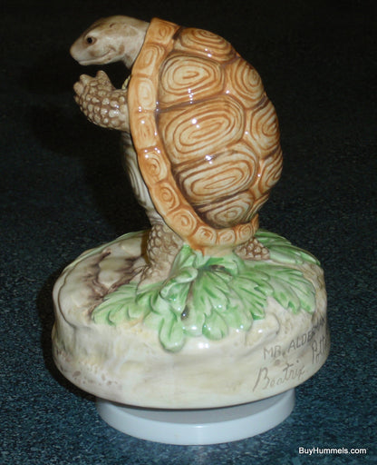 Schmid Beatrix Potter Mr. Alderman Ptolemy Turtle Music Box Rotates And Plays Zip-a-Dee-Doo-Dah