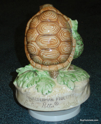 Schmid Beatrix Potter Mr. Alderman Ptolemy Turtle Music Box Rotates And Plays Zip-a-Dee-Doo-Dah