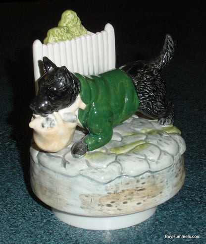 Scottie Dog Music Box Beatrix Potter John Joiner Schmid Rotates And Plays "Whistle A Happy Tune"