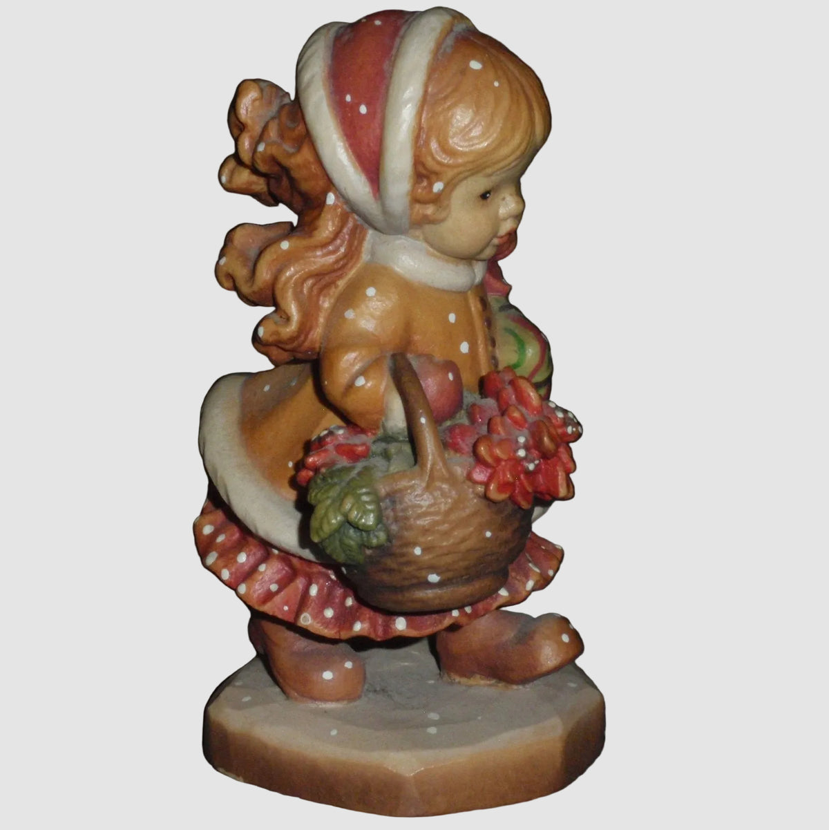 Yuletide Cheer ANRI Sarah Kay Italian Wood Carving Figurine 653044 Limited Edition Christmas Girl Gifts Hand Carved Wood