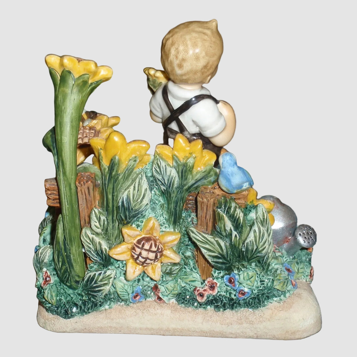 "Sunflower Boy" Goebel Hummel Figurine #2219 & "Summer Days" Hummelscape 1112-D Summer Set
