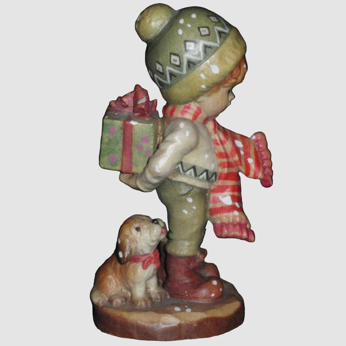 "Tis The Season" ANRI Sarah Kay Hand Carved Wood 4" Limited Edition Christmas Figurine