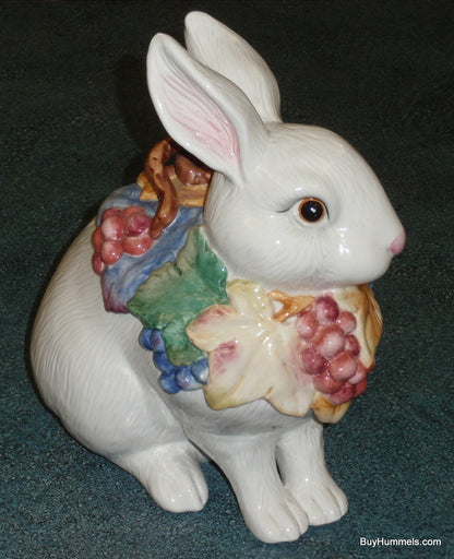 Bunny Rabbit Cookie Jar 11.25" Fitz And Floyd Essentials Fruits