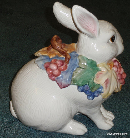 Bunny Rabbit Cookie Jar 11.25" Fitz And Floyd Essentials Fruits