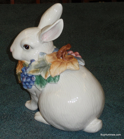 Bunny Rabbit Cookie Jar 11.25" Fitz And Floyd Essentials Fruits