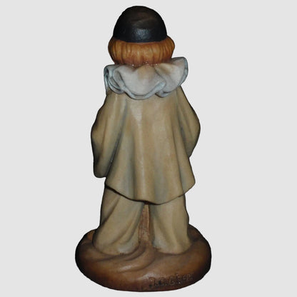 "Pierrot Clown" With Teddy Bear & Bird 4” Limited Edition ANRI Wood Carving By J.C. Gibert