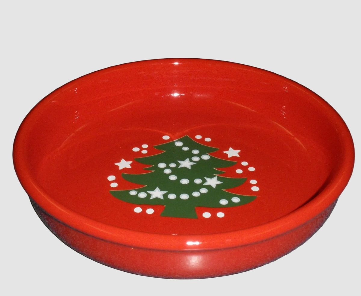 Waechtersbach Christmas Tree Pasta Bowl 8 Inch West Germany Red Ceramic Serving Dish Holiday Dinnerware