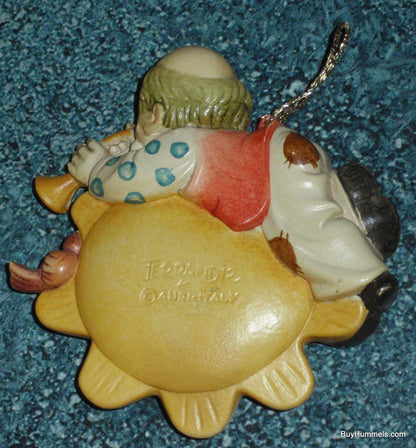 "Happy" Anri Ferrandiz Toriart Christmas Ornament #624-240 Clown Playing Trumpet On The Sun