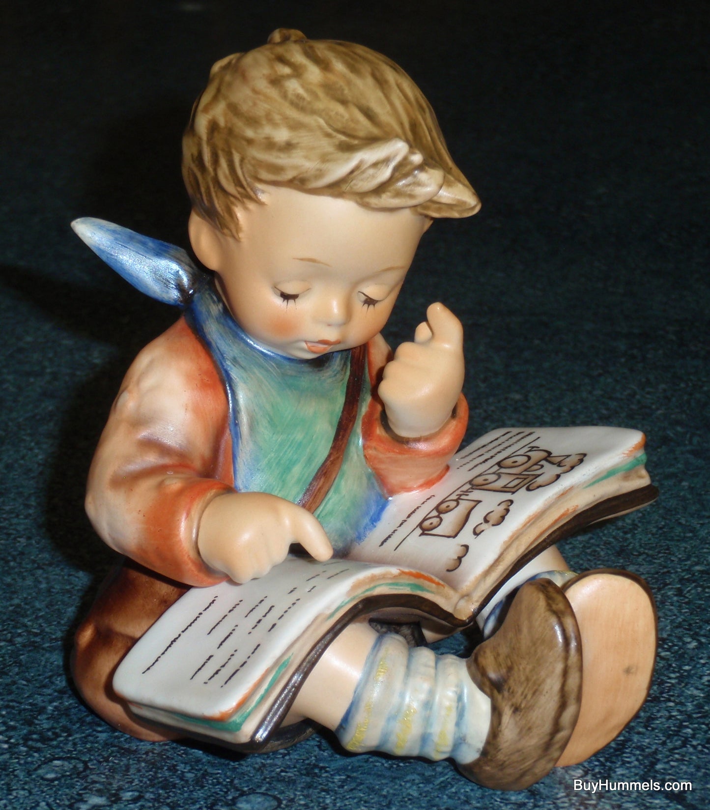 "Thoughtful" Goebel Hummel Figurine #415 - Little Boy Reading A Book