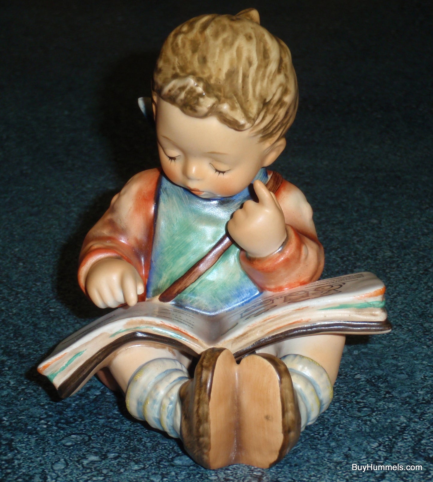 "Thoughtful" Goebel Hummel Figurine #415 - Little Boy Reading A Book