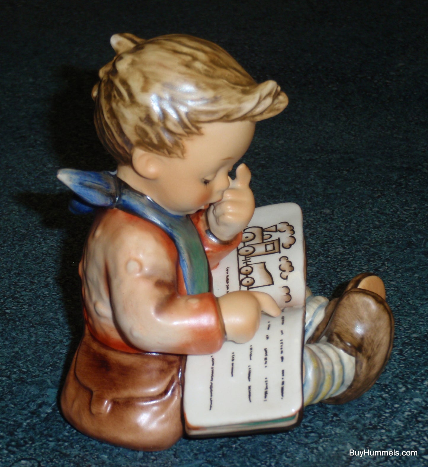 "Thoughtful" Goebel Hummel Figurine #415 - Little Boy Reading A Book