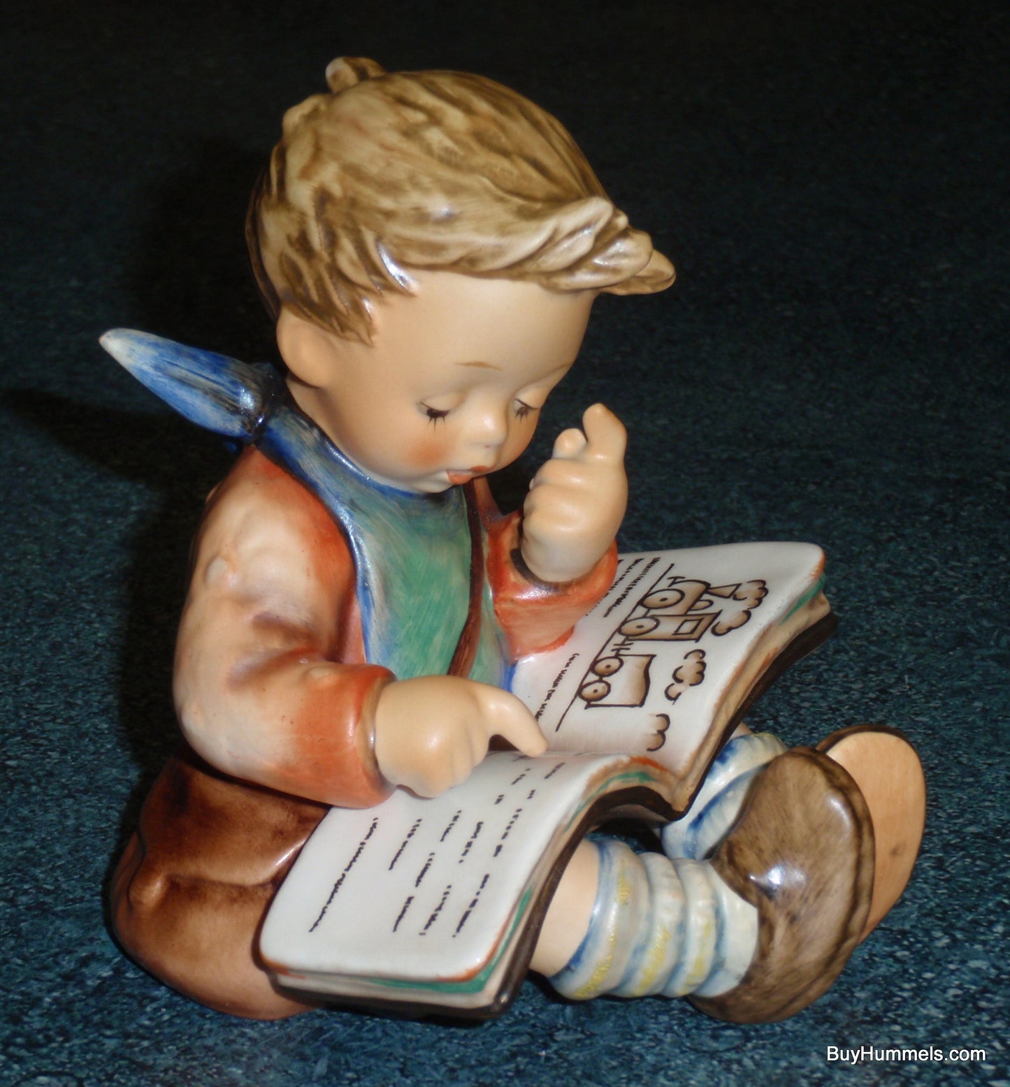 "Thoughtful" Goebel Hummel Figurine #415 - Little Boy Reading A Book