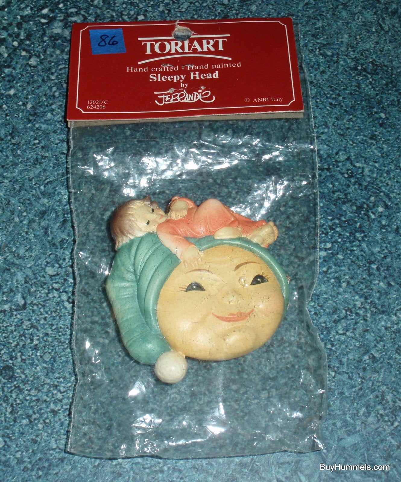 "Sleepy Head" ANRI Toriart Ferrandiz Christmas Ornament - Girl Sleeping on Moon!