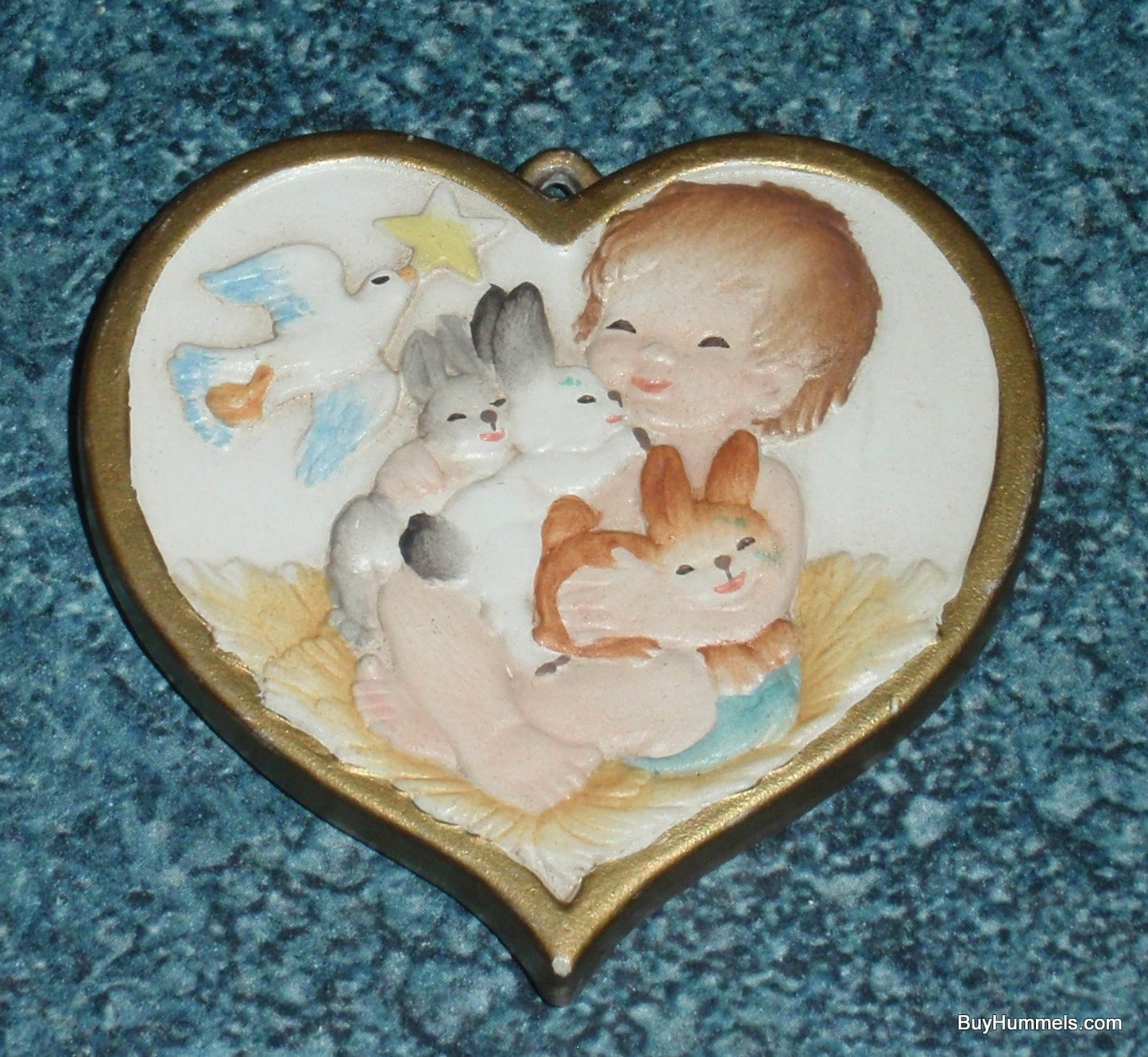 Anri Toriart Ferrandiz "Love and Peace" Heart Shaped Christmas Ornament