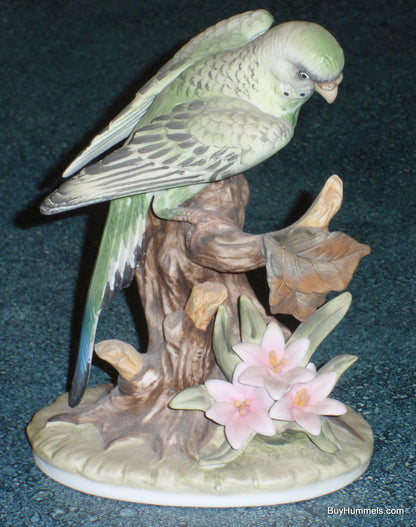 Andrea by Sadek Parakeet Bird With Flowers Collectible Figurine!