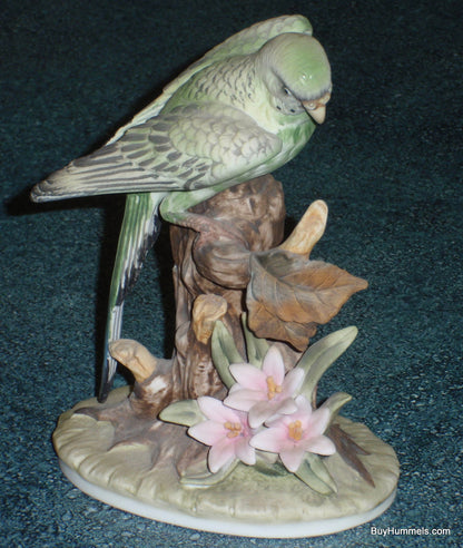 Andrea by Sadek Parakeet Bird With Flowers Collectible Figurine!