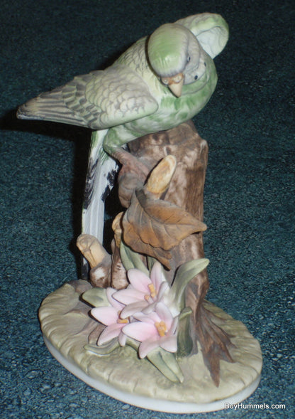 Andrea by Sadek Parakeet Bird With Flowers Collectible Figurine!