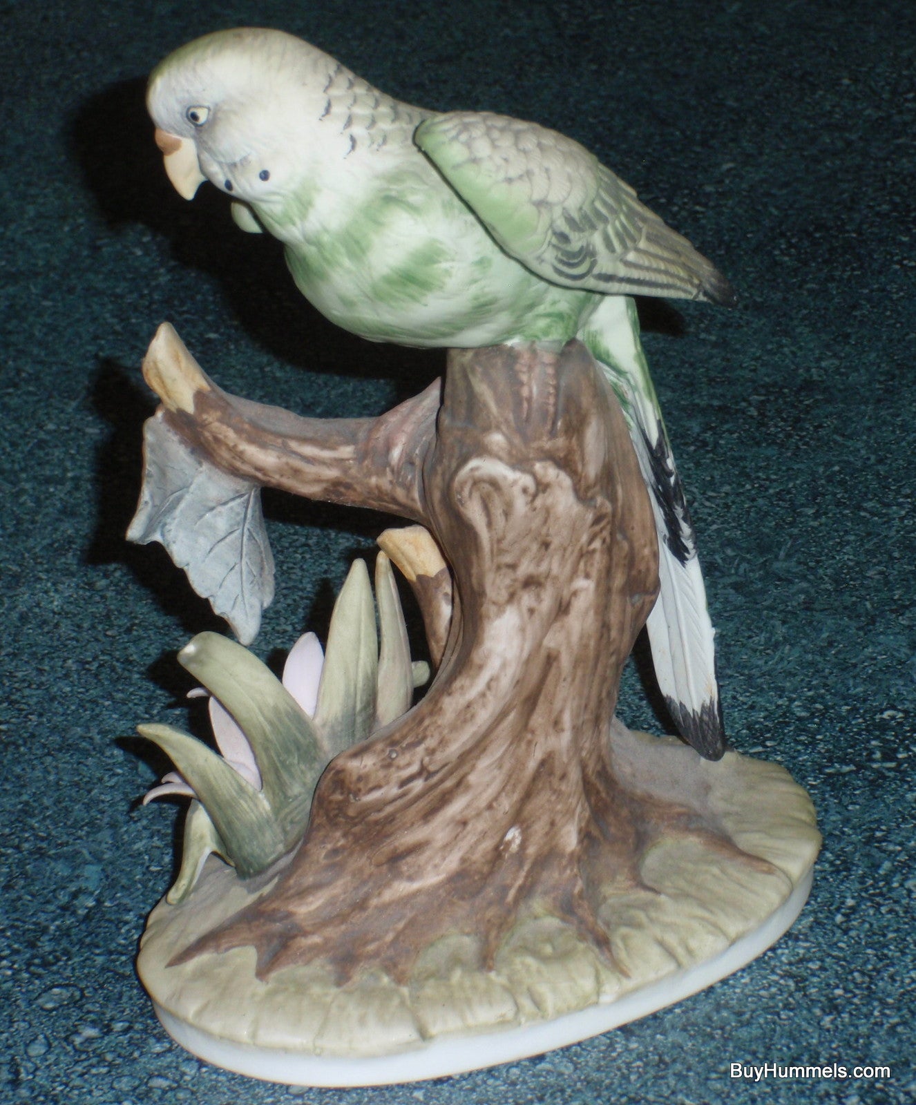 Andrea by Sadek Parakeet Bird With Flowers Collectible Figurine!