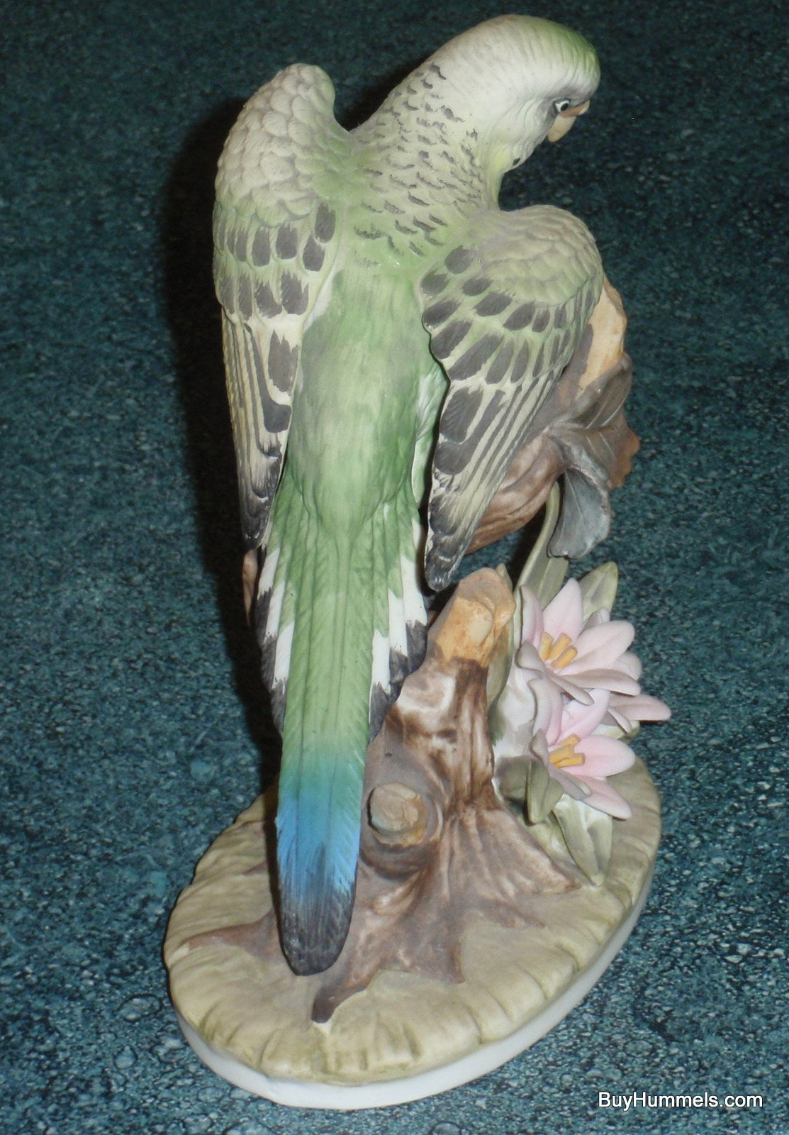 Andrea by Sadek Parakeet Bird With Flowers Collectible Figurine!