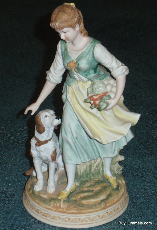 Ethan Allen Figurine Bisque Girl With Spaniel Dog 3215A - CUTE CHRISTMAS GIFT!