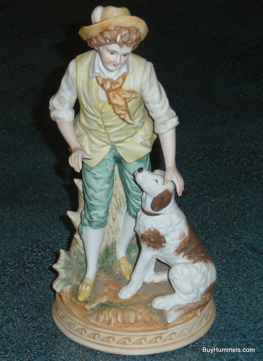 Ethan Allen Figurine Bisque Boy With Spaniel Dog 3215A - CUTE VICTORIAN GIFT!