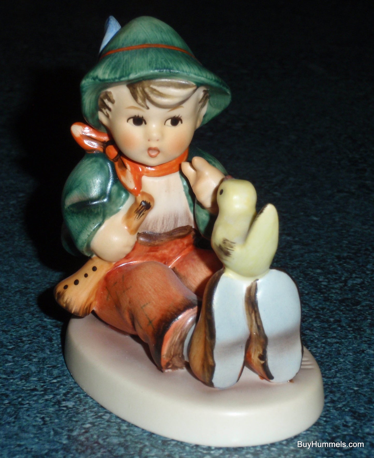 "Singing Lesson" Goebel Hummel Figurine #63 - Boy With Yellow Song Bird!