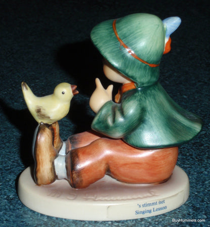 "Singing Lesson" Goebel Hummel Figurine #63 - Boy With Yellow Song Bird!