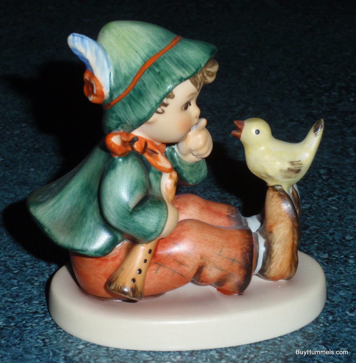 "Singing Lesson" Goebel Hummel Figurine #63 - Boy With Yellow Song Bird!