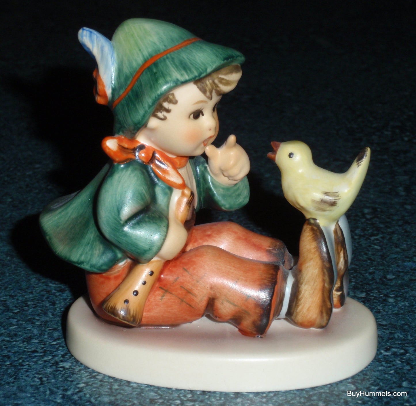 "Singing Lesson" Goebel Hummel Figurine #63 - Boy With Yellow Song Bird!