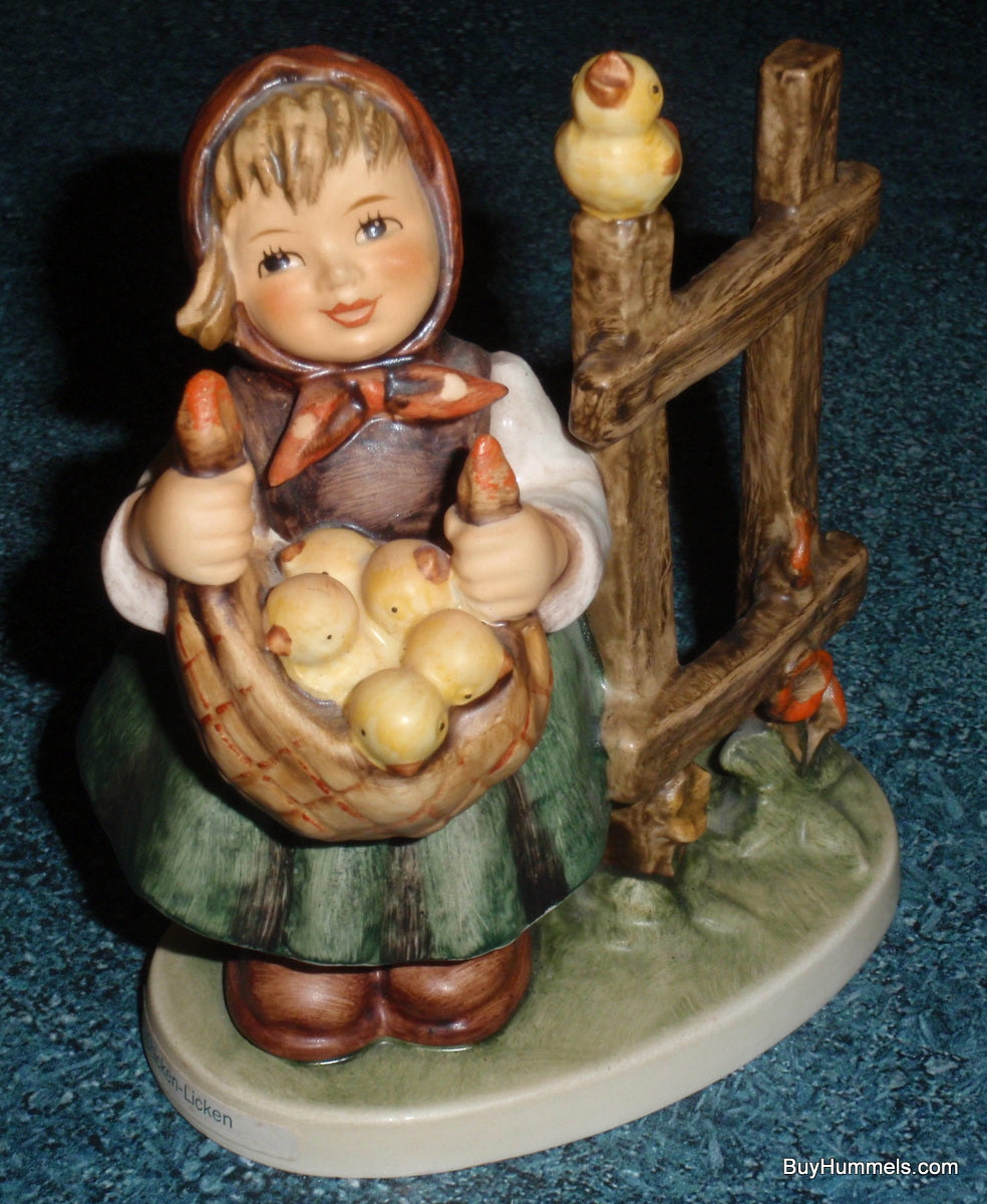 "Chicken Licken" Goebel Hummel Figurine #385 - Little Girl With Peeps - GIFT!