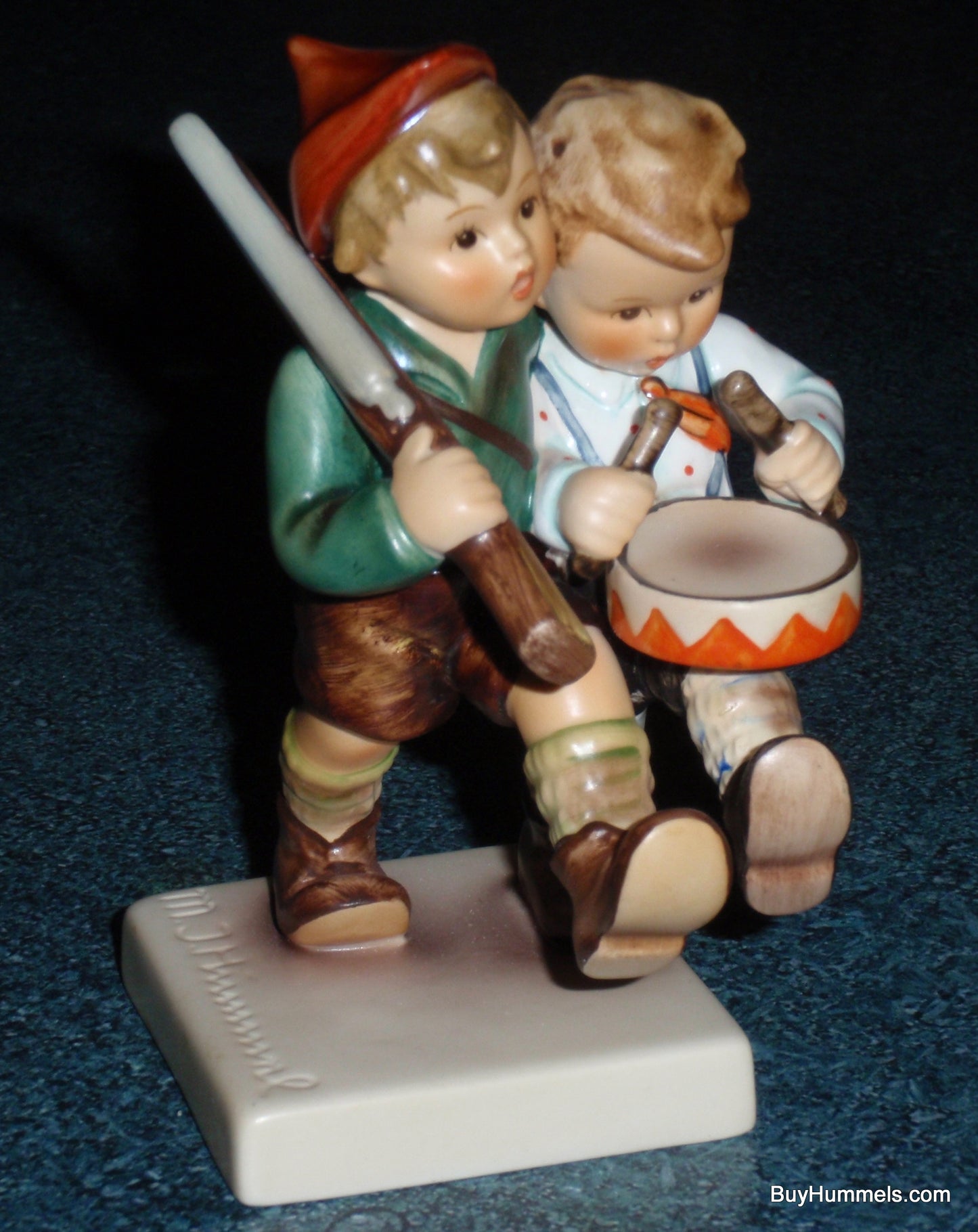 "Volunteers" Goebel Hummel Figurine #50 2/0 - Two Boys Marching - Military Gift!