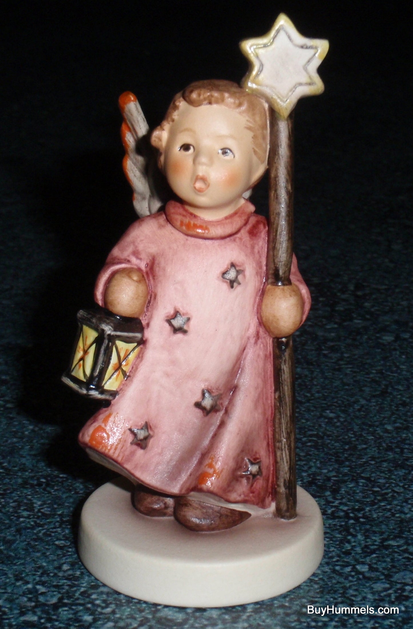Goebel Hummel Figurine #343/4/0 "Christmas Song" Miniature Angel with Lantern and Star Staff 3.5 inch Excellent Condition
