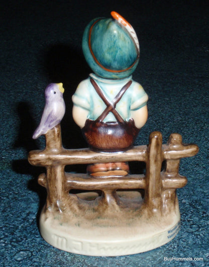 "Wayside Harmony" Goebel Hummel Figurine #111 3/0 - Boy On Fence With Song Bird!